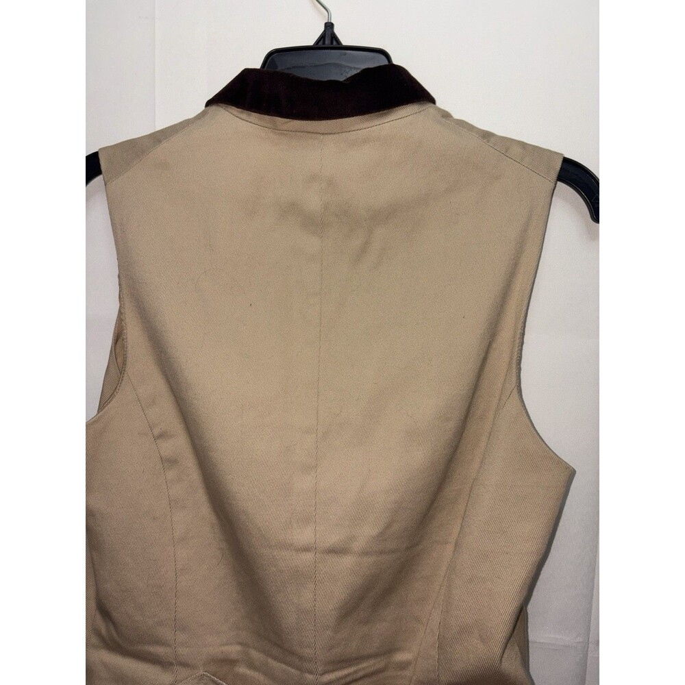 RALPH LAUREN Equestrian Double Breast Vest Size 10 Beige Horse Riding Bridgerton - Picture 7 of 9